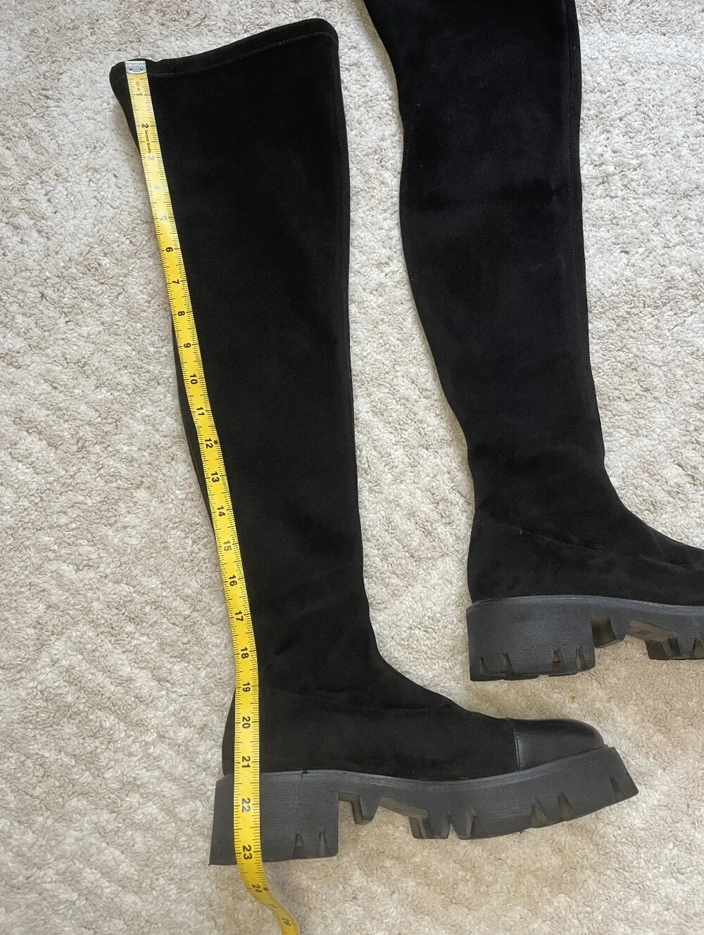 Staccato Black Over-the-Knee Chunky Sole Boots Size 7
